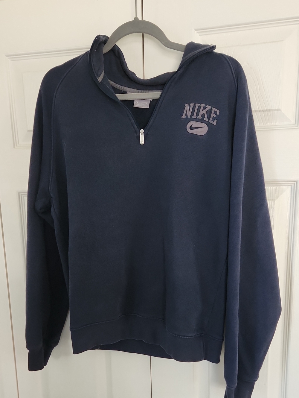 Y2K Nike Men's Navy Half-Zip Pullover Sweatshirt